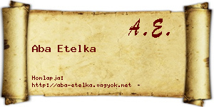 Aba Etelka névjegykártya